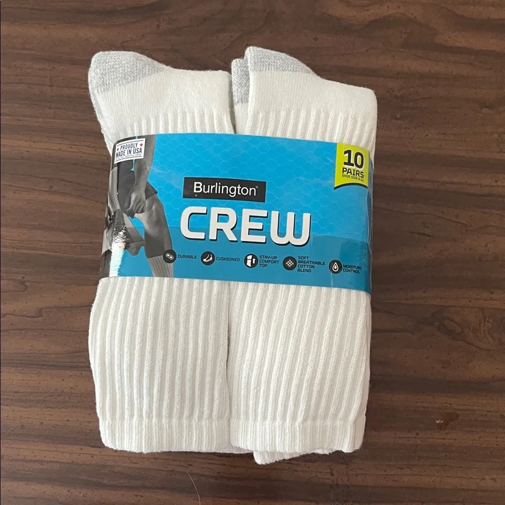 Men's Crew Socks - White and Gray - Picture 1 of 3